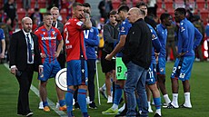 Plzeský kapitán Luká Hejda a kou Miroslav Koubek po prohraném finále poháru...