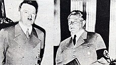 Adolf Hitler spolu se svým dvorním fotografem Heinrichem Hoffmannem, který ho...
