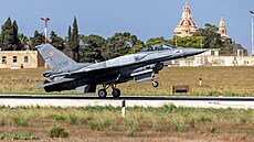 Polská stíha�ka F-16 Fighting Falcon (22. zá�í 2023)