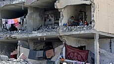 Následky izraelských úder na palestinské msto Rafáh v Pásmu Gazy (20 kvtna...