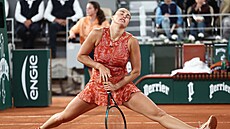 Aryna Sabalenková v prvním kole Roland Garros.