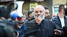 Arménský arcibiskup Bagrat Galstanjan vede souasné protesty proti tamnímu...