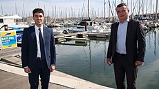 Starosta francouzského m�sta Agde Gilles d�Ettore (vpravo, 31. b�ezna 2021)