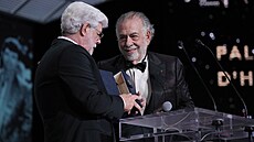 Re�isér George Lucas a Francis Ford Coppola po ud�lení Zlaté palmy b�hem...