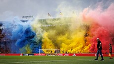 Atmosféra na sparanském stadionu v utkání proti Plzni.