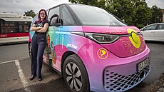 Pirátský pedvolební mítink na Kladn (24.kvtna 2024). Markéta Gregorová a...