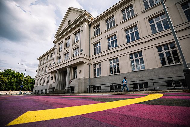 První pražský mural na silnici vytvořili studenti, padlo na něj 70 kilogramů barvy