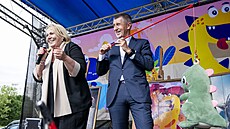 Lídryn� kandidátky hnutí ANO, Klára Dostálová a Andrej Babi� vystoupili na...