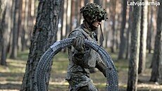 Lotyská armáda opevuje hranice s Ruskem. (1. kvtna 2024)