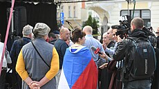 Na mítinku Jiího Paroubka a exprezidenta Miloe Zemana v Teplicích