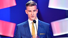 Luká� Dostál na vyhlá�ení ankety Zlatá hokejka (�erven 2019)