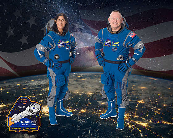 Astronauti Barry Wilmore a Sunita Williamsová. 
