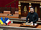 Ukrajinský prezident Volodymyr Zelenskyj pronesl projev ve francouzském...