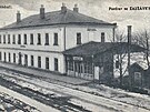 Stanice Zastvka u Brna na dobov pohlednici z let 1921-1924