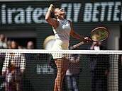 Italská tenistka Jasmine Paoliniová se raduje z výhry ve tvrtfinále Roland...