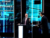 Keir Starmer a Rishi Sunak v pedvolební debat stanice ITV (4. ervna 2024)