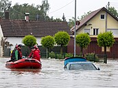 Záplavy v nmeckém Babenhausenu (3. ervna 2024)
