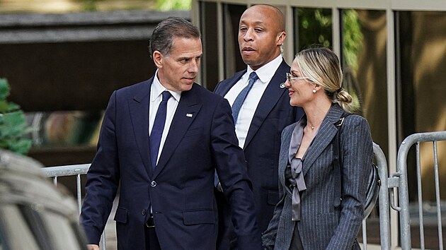 Hunter Biden pijd k soudu ve mst Wilmington. (3. ervna 2024)