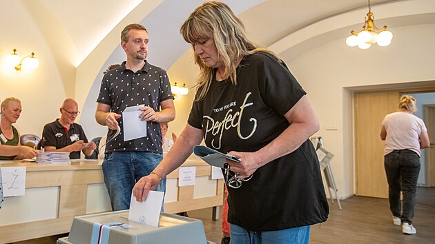 Referendum v Doln Lutyni na Karvinsku kter rozhodovalo o tom, zda m obec bojovat proti plnm na vstavbu gigafactory. (8. ervna 2024)
