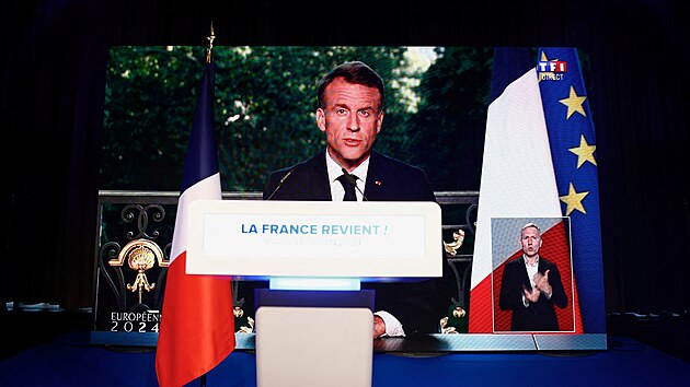 Francouzsk� prezident Emmanuel Macron ozn�mil kon�n� legislativn�ch voleb. (9. �ervna 2024)