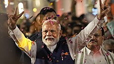 Nové Dillí. Indický premiér Nárendra Módí slaví vítzství v parlamentních...