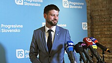P�edseda strany Progresivní Slovensko (PS) Michal �ime�ka (30. kv�tna 2024)