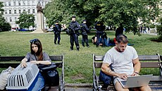 Policejní kontroly na Hlavním nádra�í v Praze. (6. �ervna 2024)