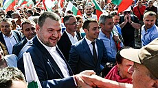 Bulharský politik a podnikatel Deljan Peevski (vpravo, 22. �ervna 2022)