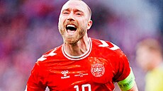 Kapitán dánské reprezentace Christian Eriksen se raduje z gólu v mezistátním...