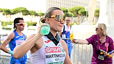 Eli�ka Martínková (vzadu) b�hem mistrovství Evropy v �ím�.