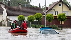 Záplavy v nmeckém Babenhausenu (3. ervna 2024)
