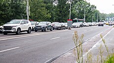 Provoz p�ed opravovaným Wonkovým mostem zhoustl, ale situace není kritická.