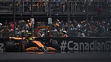 Lando Norris z McLarenu b�hem tréninku na Velkou cenu Kanady