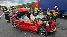 Hromadná nehoda v úseku mezi Opatovem a Újezdem u Prhonic (6. ervna 2024)
