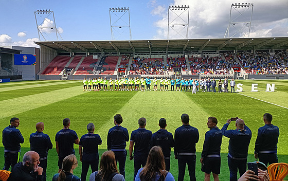 Ukrajintí fotbalisté ped prvním tréninkem na Euru.