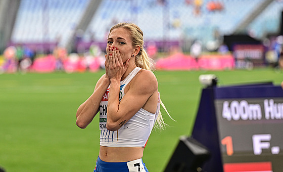 OLYMPIJSKÁ RADOST. Dojatá Nikoleta Jíchová po semifinále na mistrovství Evropy
