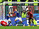 Nicolo Barella z Itálie slaví vstelený gól.