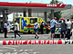 Zásah záchranných sloek na erpací stanici v Argentinské ulici v Praze 7 (19....