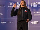 Barbora Seemanová pi slavnostním ceremoniálu na mistrovství Evropy. Pro zlato...