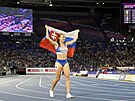 Slovenka Gabriela Gajanová se raduje ze stíbra v závodu na 800 metr na...