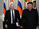 Ruský prezident Vladimir Putin a severokorejský vdce Kim ong-un (19. ervna...