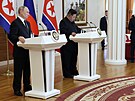 Ruský prezident Vladimir Putin a severokorejský vdce Kim ong-un se úastní...