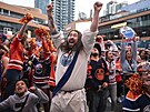 Fanouci Oilers sledují v ulicích Edmontonu prbh pátého finále