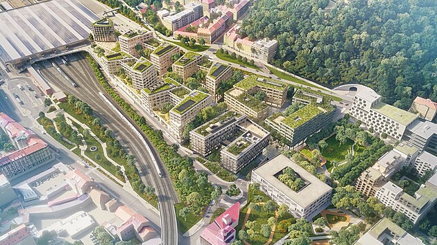 Vizualizace dal sti projektu na praskm Smchov, kde vzniknou obytn domy i centrly firem. (21. bezna 2025)