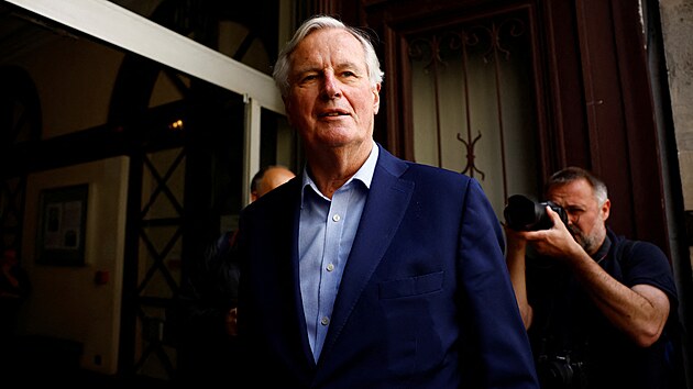 Republikán Michel Barnier na mimo�ádné sch�zi strany v Pa�í�i (12. �ervna 2024)