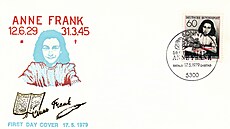 Nmecká potovní známka s Annou Frankovou (12. prosince 2011)