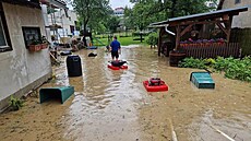 Valaské Klobouky zasáhla blesková povode. Podruhé za sebou. (10. ervna 2024)