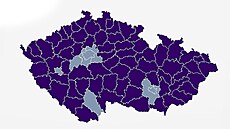 Okresy Praha, Praha - východ, Praha - západ, Brno, Brno - venkov, �eské...