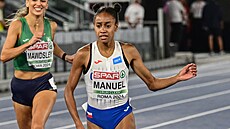 Lurdes Gloria Manuel dobíhá do cíle finále �tvrtky na mistrovství Evropy.