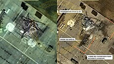Satelitní snímky stíhaky Su-57 z ruské letecké základny Achtubinsk, která byly...